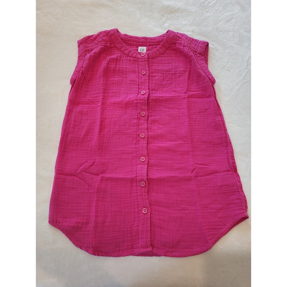 Gap Girls Hot Pink Gauze Shift Dress Sz S